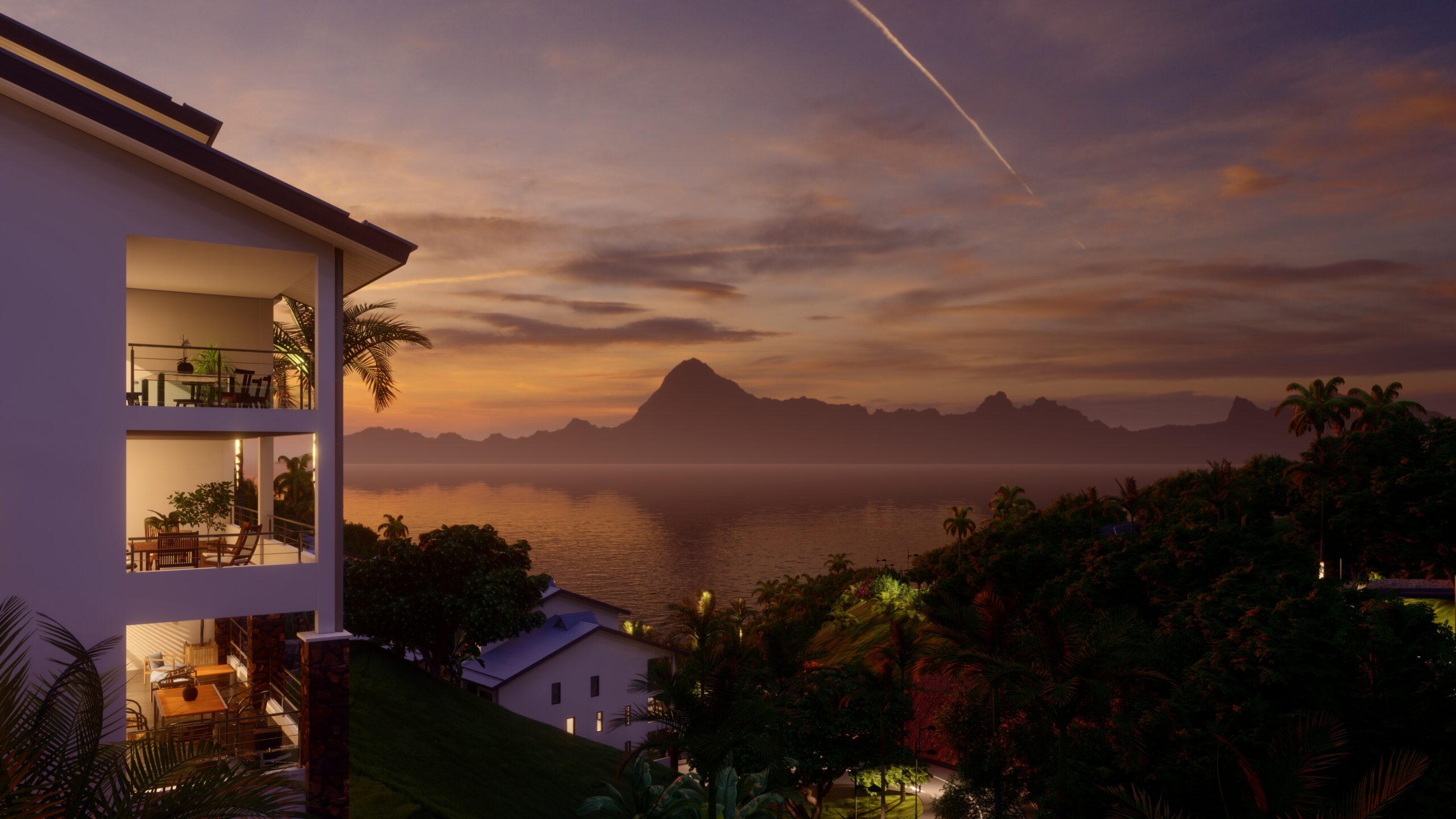 Vue sur moorea depuis tahiti